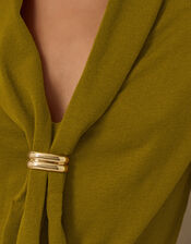 Tilly Neck Tie Jumper, Green (OLIVE), large