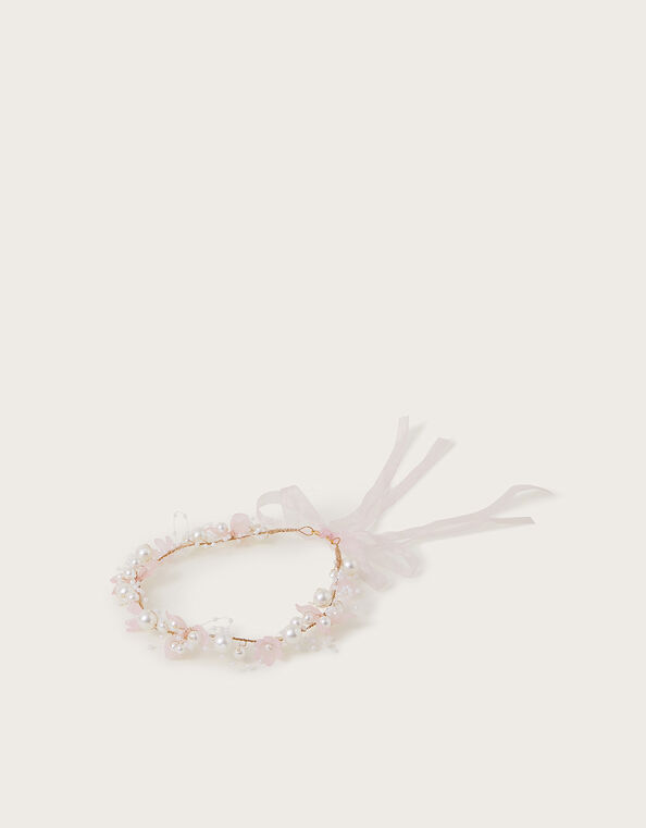 Pearly Flower Hair Garland, , large