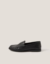Grace Leather Loafers, Black (BLACK), large