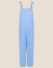 D-Ring Wide Leg Plain Jumpsuit, Blue (BLUE), large