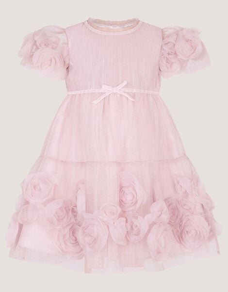 Baby Remi Rose Appliqu&eacute; Glitter Party Dress, Pink (PINK), large
