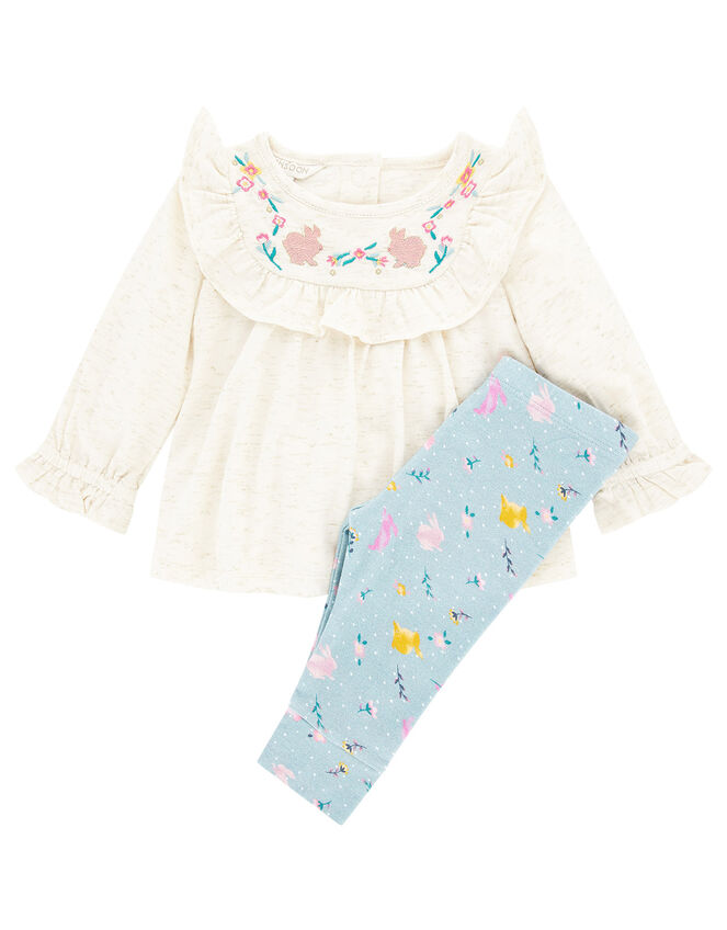 Newborn Baby Bunny Jersey Set, Blue (AQUA), large