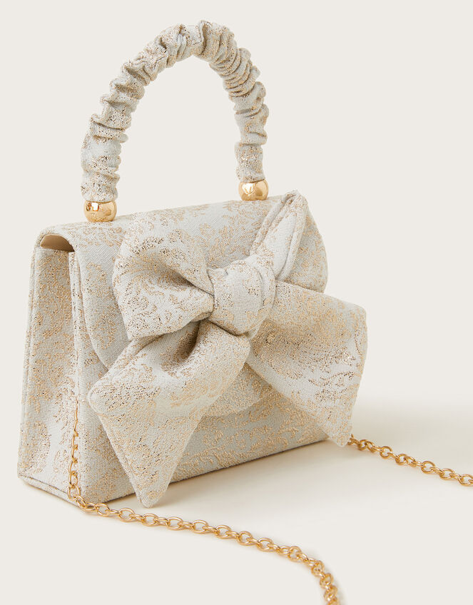 Jacquard Bow Handbag, , large