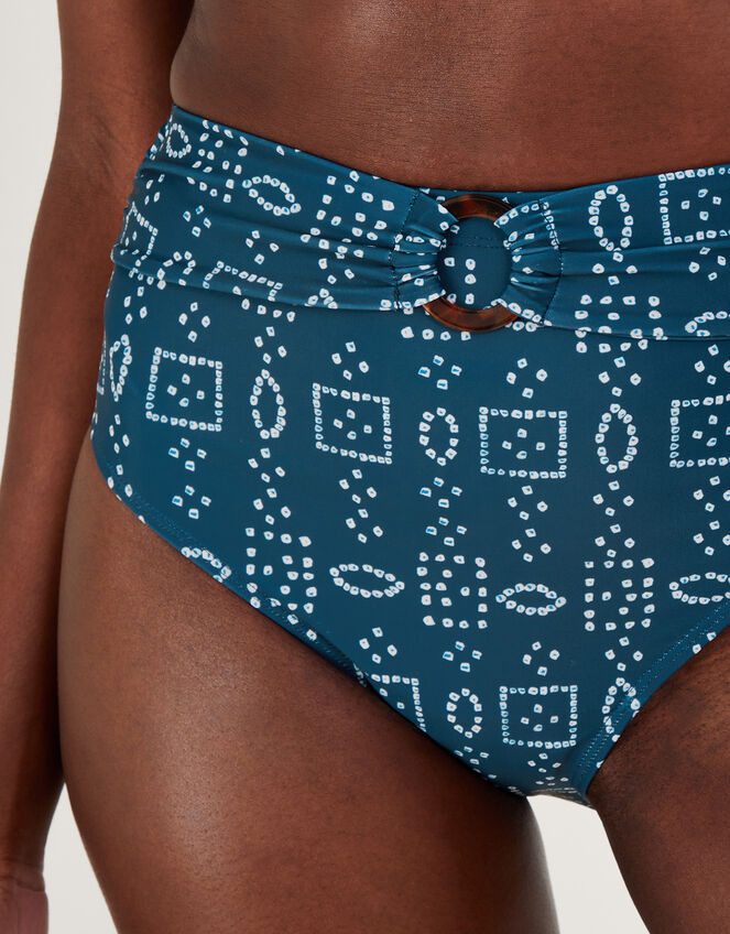 Batik Dye Print Bikini Bottoms, Blue (NAVY), large
