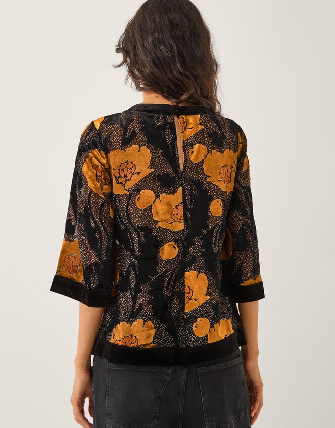 Reese Devoré Polka Dot Top, Black (BLACK), large