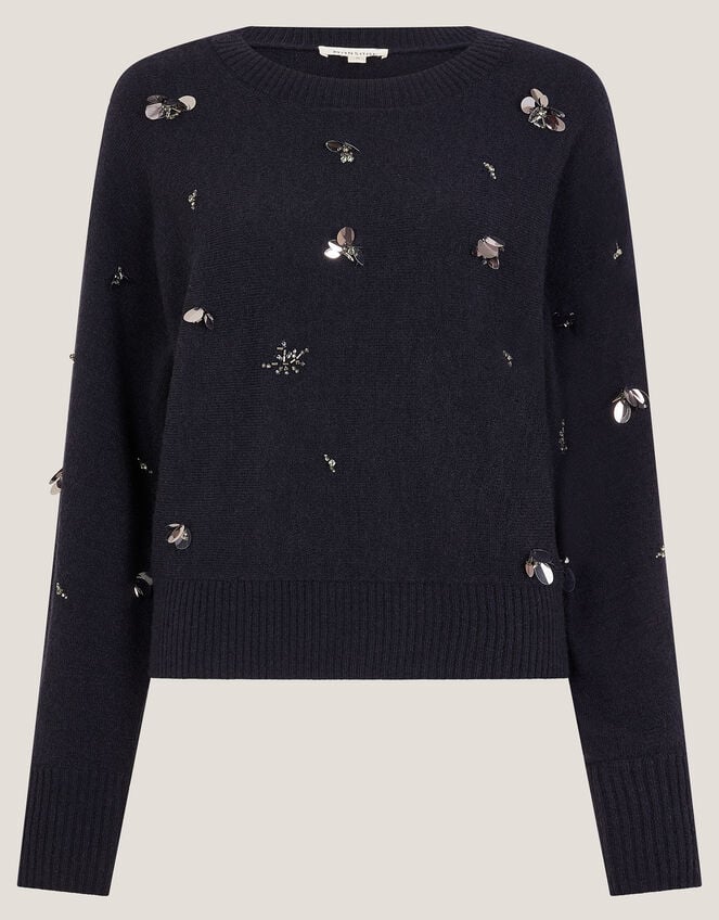Sable Sequin Embellished Jumper, Blue (MIDNIGHT), large