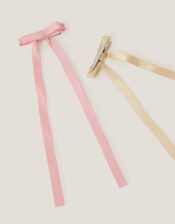 2-Pack Ribbon Bow Hair Clips, , large
