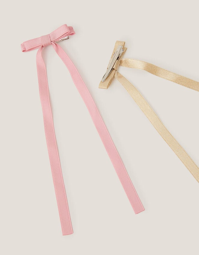 2-Pack Ribbon Bow Hair Clips, , large