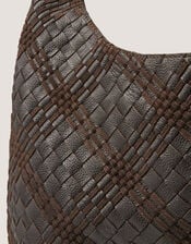 Adele Woven Leather Shoulder Bag, , large