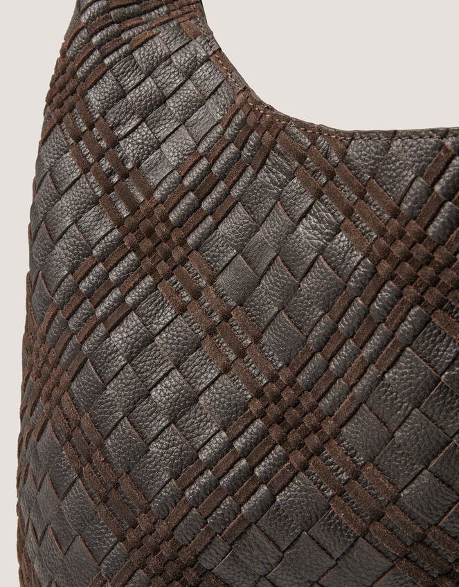 Adele Woven Leather Shoulder Bag, , large