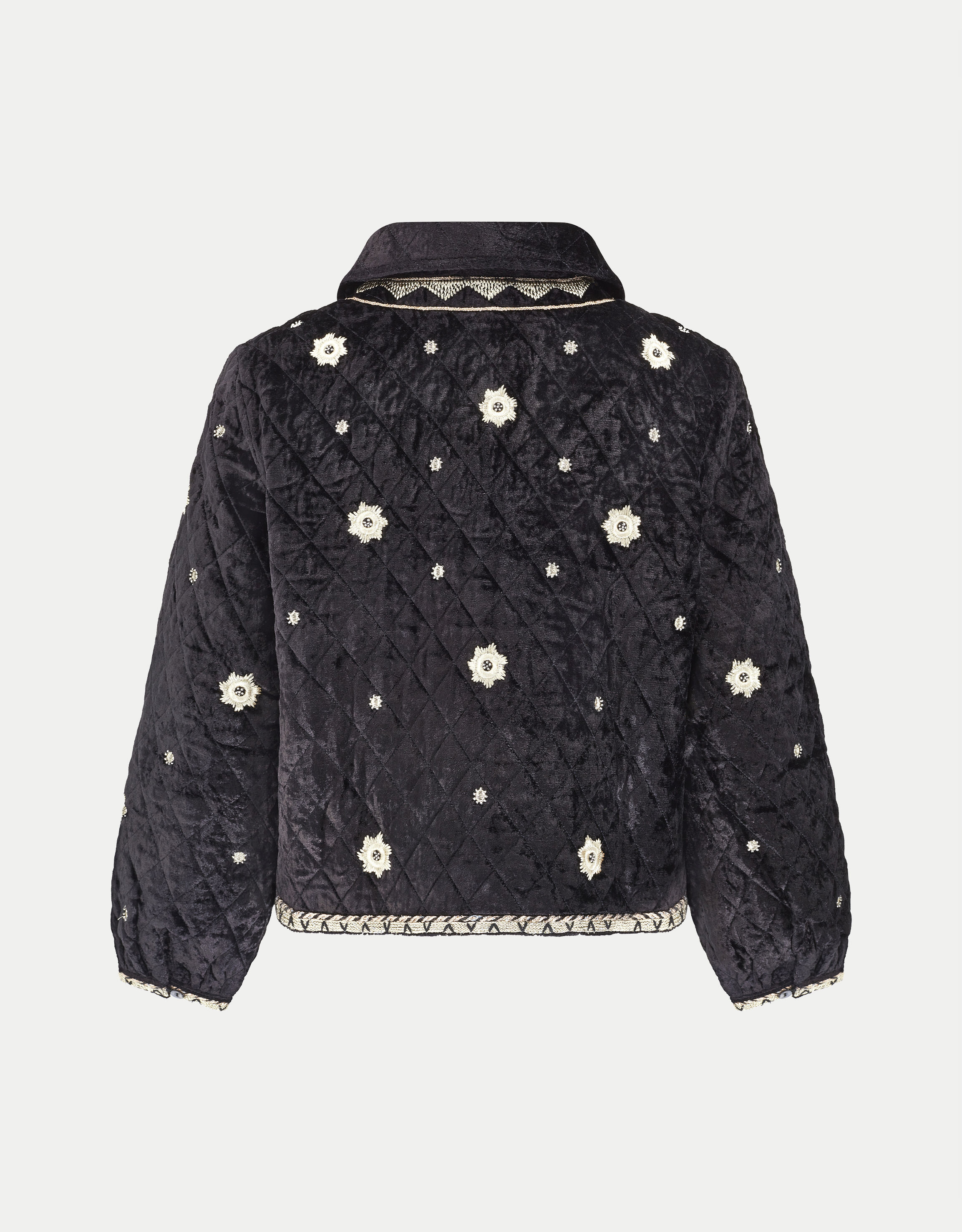 Quilted embroidered jacket new arrivals