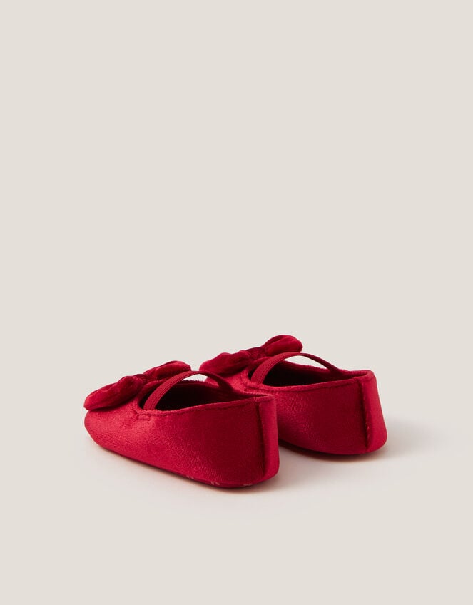Baby Bow Velvet Headband & Booties Set, Red (RED), large