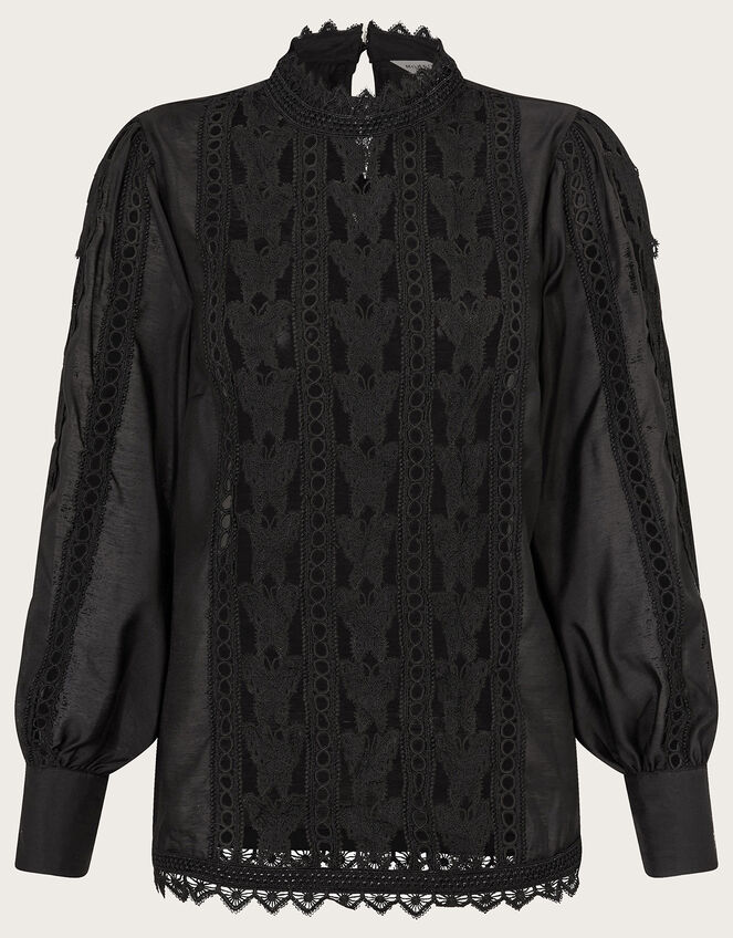Lola Butterfly Blouse, Black (BLACK), large