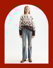 Scotch & Soda Metallic Celestial Fair Isle Jumper, Multi (MULTI), large