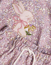 Bunny Applique Floral Sweatshirt and Shorts Set, Purple (LILAC), large