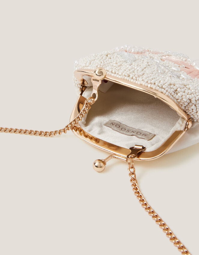 Flower Beaded Tassel Bag, , large