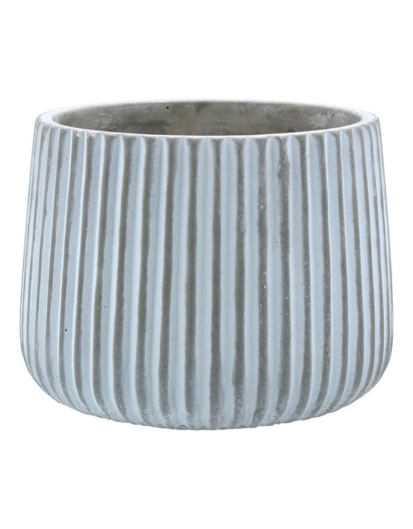 Large Ribbed Stone Pot, , large