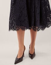 Lydia Sleeveless Lace Midi Dress, Blue (NAVY), large