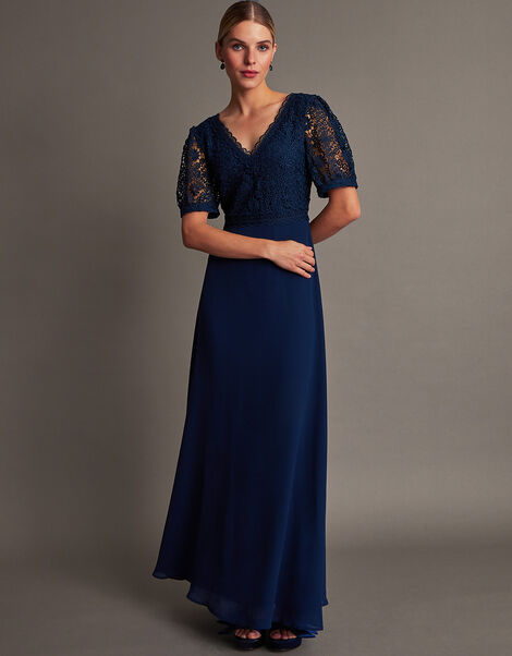 Lilibet Lace Maxi Dress Blue, Blue (NAVY), large