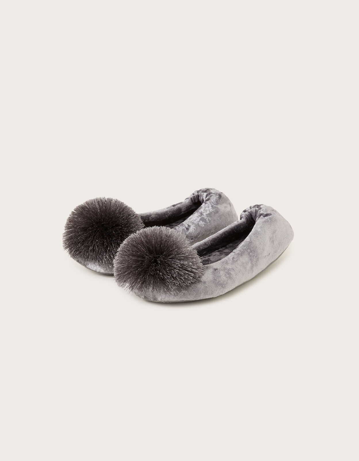 Velvet pom pom slippers online