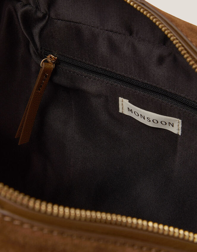 Cate Suede Bowling Bag, , large