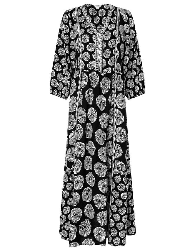 ARTISAN STUDIO Ella Circle Print Dress, Black (BLACK), large