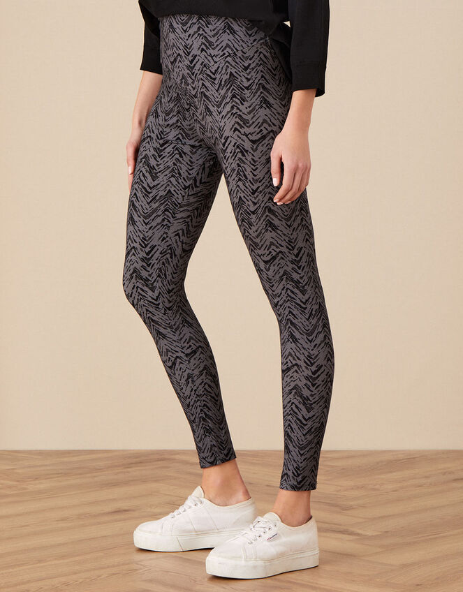 Jersey Print Leggings, Grey (GREY), large