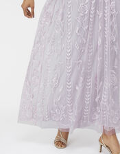Lavinia Embroidered Maxi Dress, Purple (PURPLE), large