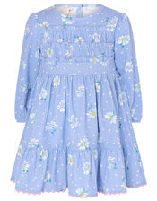 Baby Daisy Jersey Dress in Organic Cotton, Blue (BLUE), large