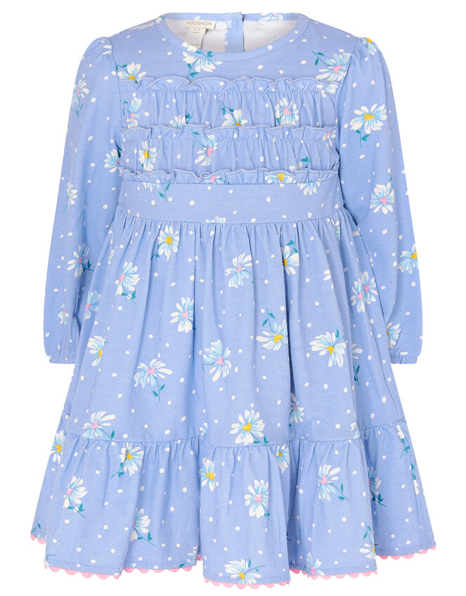Baby Daisy Jersey Dress in Organic Cotton, Blue (BLUE), large