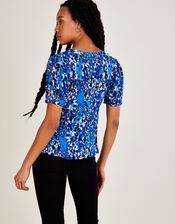 Dixie Print Top with LENZING™ ECOVERO™ , Teal (TEAL), large