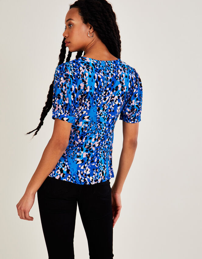 Dixie Print Top with LENZING™ ECOVERO™ , Teal (TEAL), large