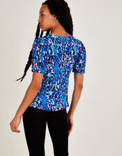 Dixie Print Top with LENZING™ ECOVERO™ , Teal (TEAL), large