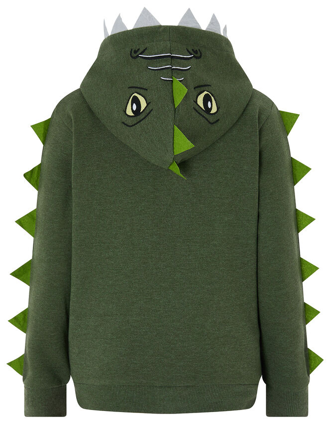 Ryder Zip-Up Dinosaur Hoody, Green (KHAKI), large