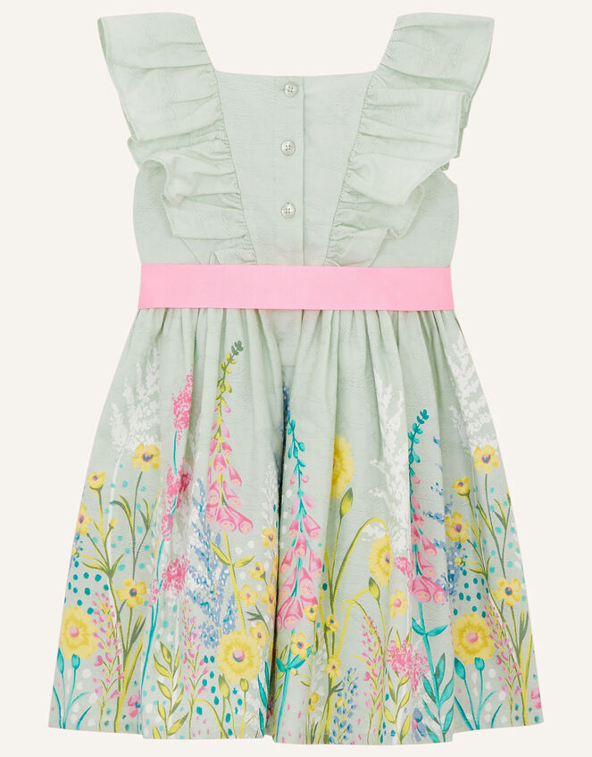 Baby Floral Jacquard Dress, Blue (AQUA), large