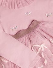 Embellished Top & Mesh Skirt Set, Pink (PINK), large