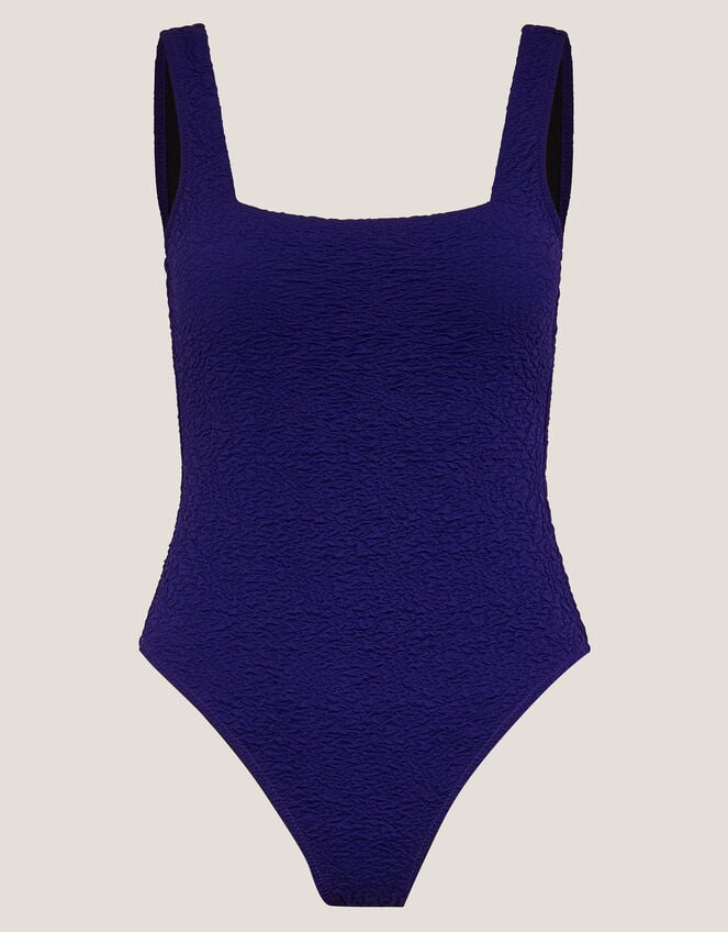 Kylee Textured Square Neck Swimsuit, Blue (NAVY), large