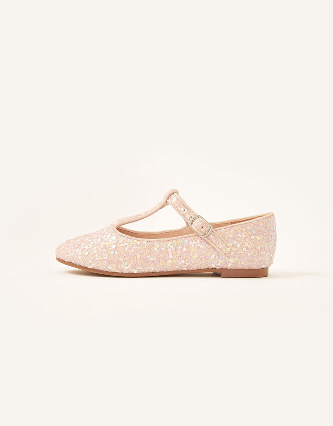Glitter T-Bar Ballerina Flats, Pink (PINK), large