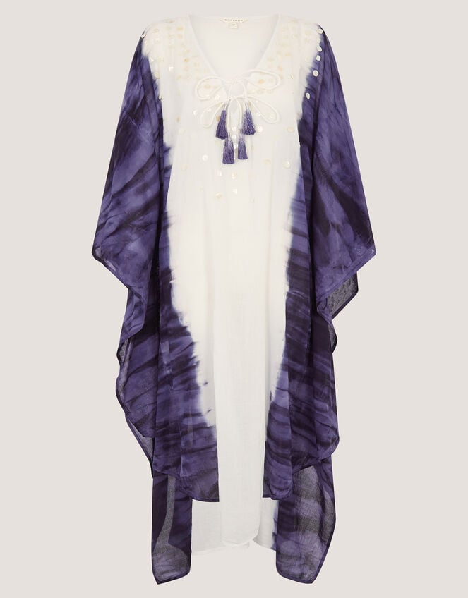 Elise Embellished Dip Dye Midi Kaftan, Blue (BLUE), large