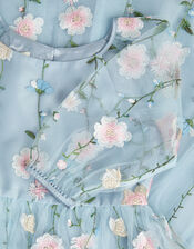 Willow Long Sleeve Embroidered Party Dress, Blue (BLUE), large