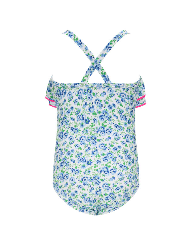 Sunuva Baby Vintage Ditsy Floral Swimsuit, Blue (BLUE), large