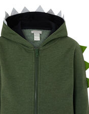 Ryder Zip-Up Dinosaur Hoody, Green (KHAKI), large