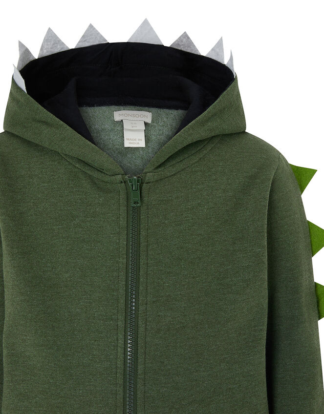 Ryder Zip-Up Dinosaur Hoody, Green (KHAKI), large
