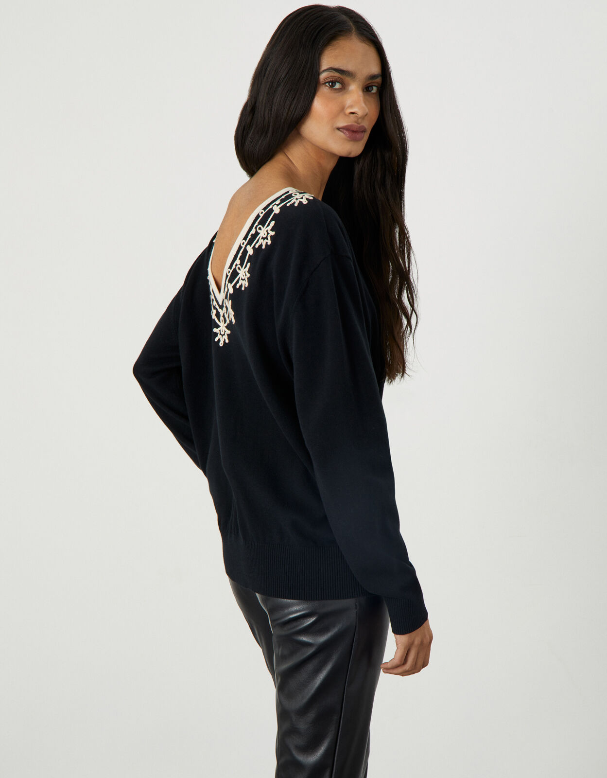 black open back jumper