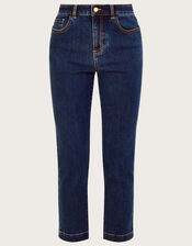 Safaia Crop Jeans with Sustainable Cotton, Blue (DENIM BLUE), large