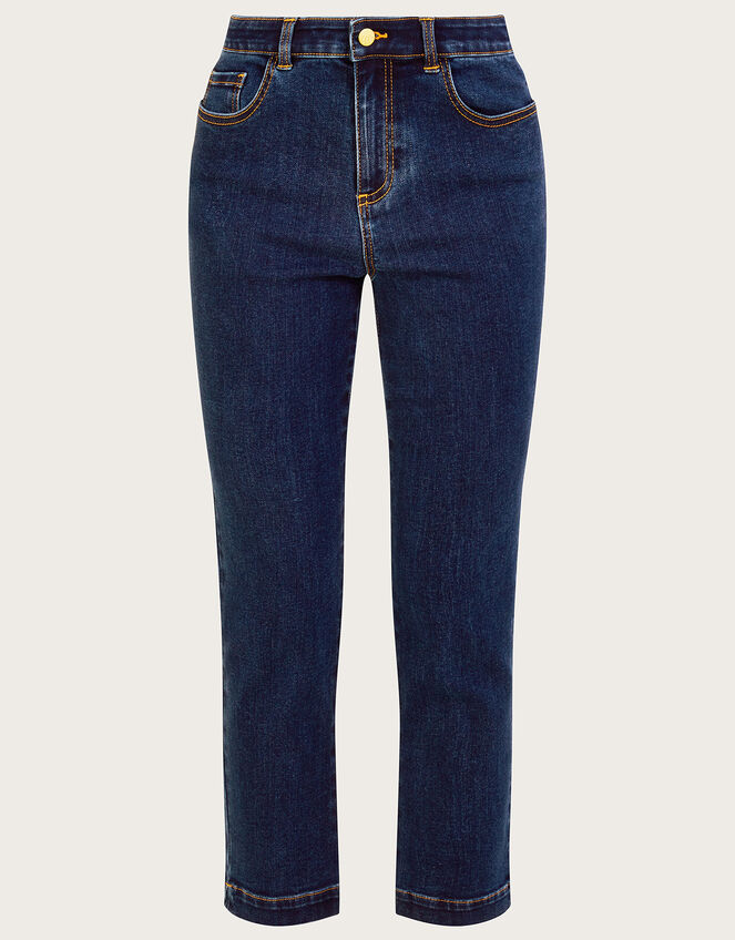 Safaia Crop Jeans with Sustainable Cotton, Blue (DENIM BLUE), large