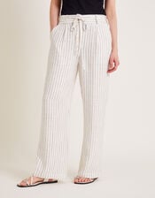 Sara Stripe Trousers, Ivory (IVORY), large