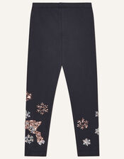 Sequin Reindeer Leggings, Blue (NAVY), large