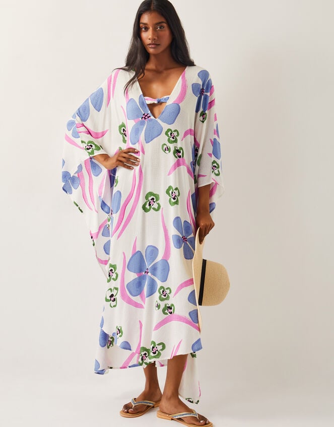 Fiona Maxi Print Kaftan, Ivory (IVORY), large
