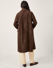 Tove Suedette Trench Coat, Brown (CHOCOLATE), large